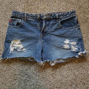 Distressed Arizona jean shorts